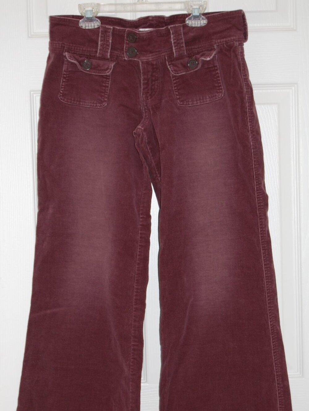 Abercrombie & Fitch, Women Size 4, Plum Corduroy Low-Rise Pants, Vintage Y2K - Picture 2 of 15